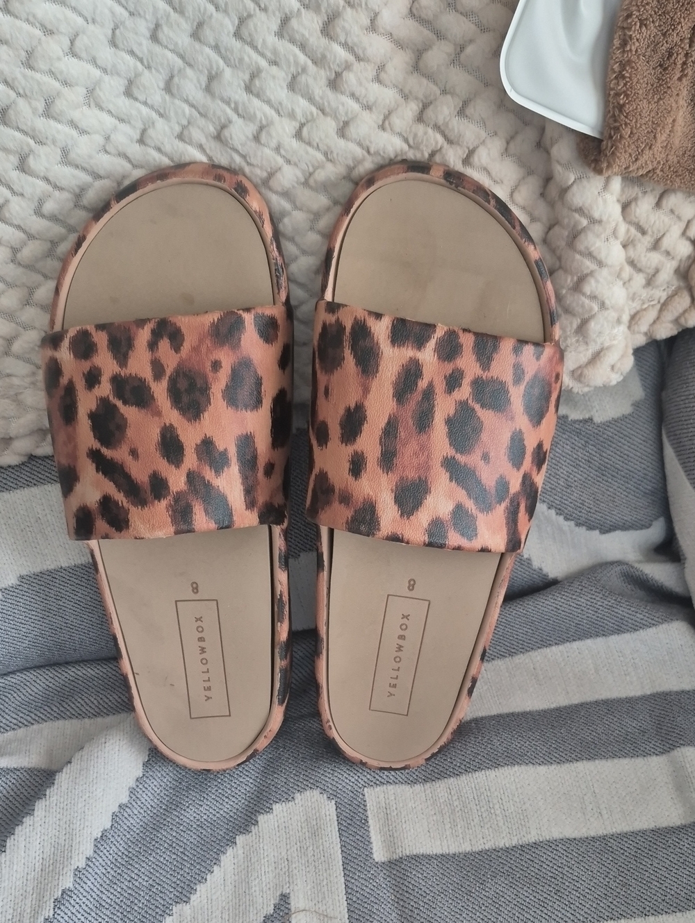 Yellow Box Leopard Print Slide Sandals - Brown/Black